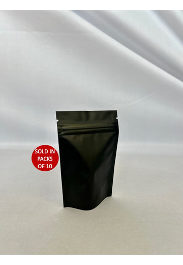 Stand Up Mylar Bag (Black) 10x15cm (Pack of 10)