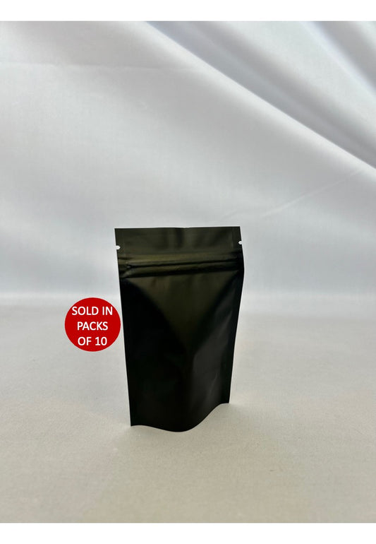 Stand Up Mylar Bag (Black) 10x15cm (Pack of 10)