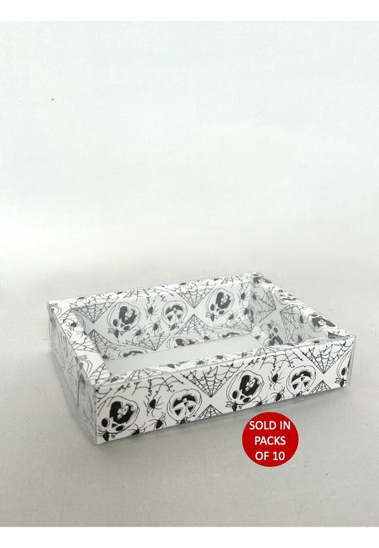 XS Chocolate Box (White) 140x100x30mm (Black Halloween)