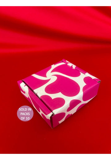 White Flip Lid Shipper Box (125x118x38mm) (Pink Whirlwind Love)