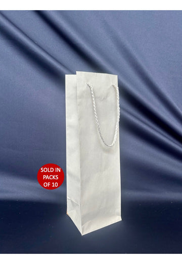 White Single Wine Bottle Bag (120x100x378mm) (Pack of 10)