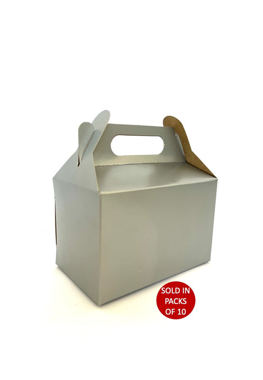 Party box silver for snacks and treats