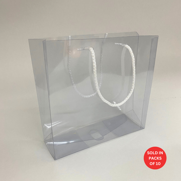 PVC Gift Bag With White Handles 210x200x70mm (Pack of 10)