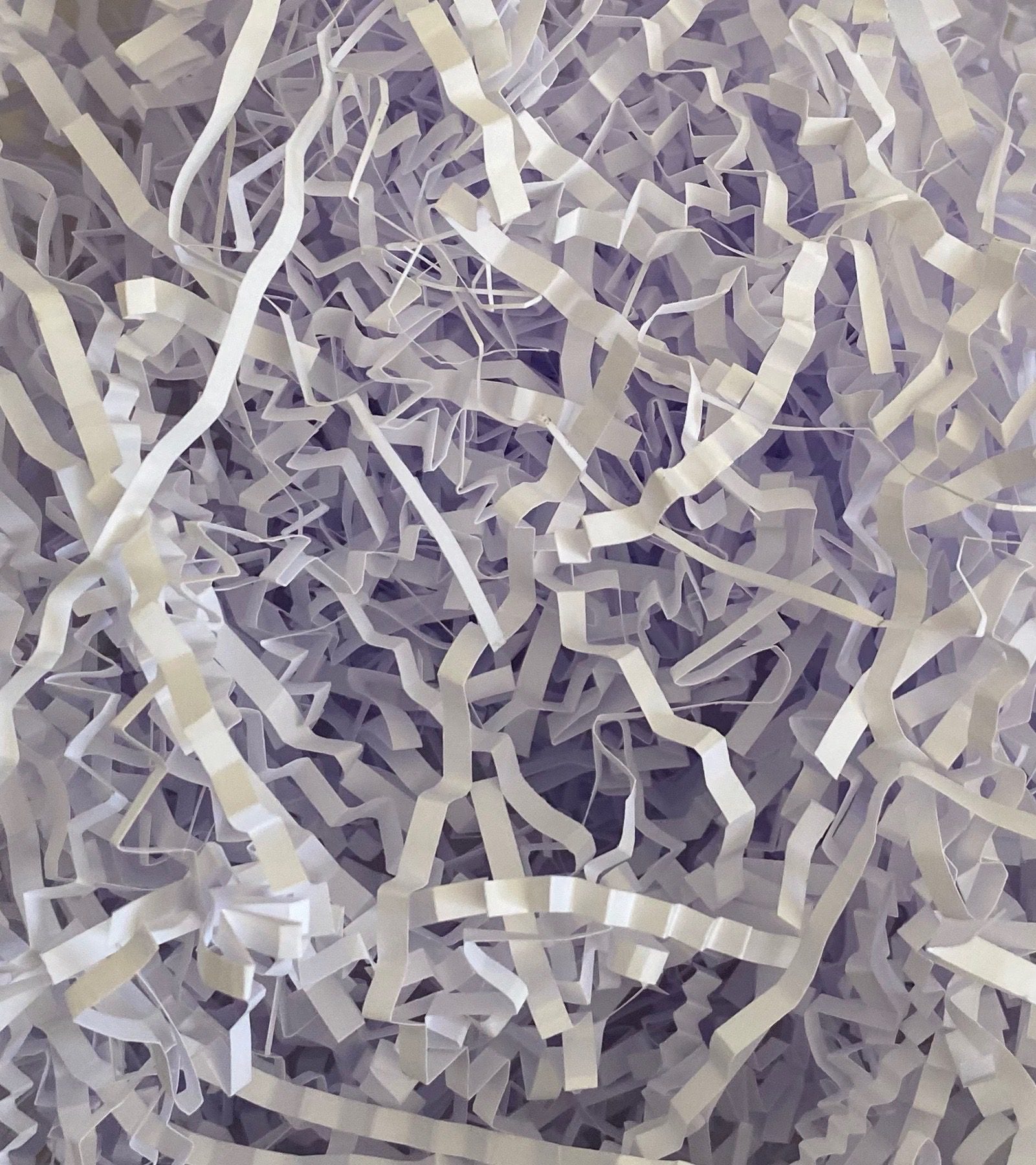 White crinkle shredded paper box filler 100 gram packet