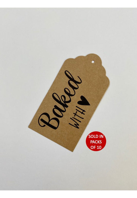 Baked With Love (Heart) Tag (Kraft)