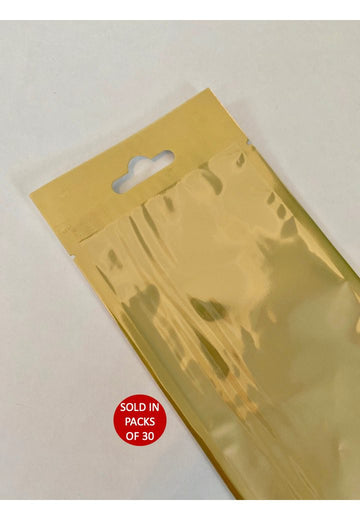 Gold pouch with clear font 100x200mm