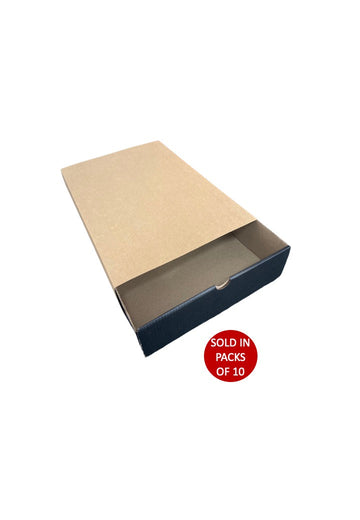 Large Black Sliding Gift Box with Sleeve (Kraft) 245x230x75mm