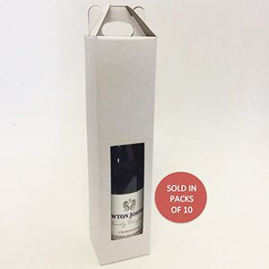 White Single Bottle Wine Box With Handle
