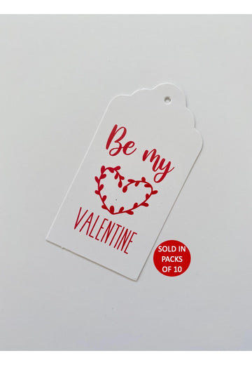 Be My Valentine Tag (Red on White)