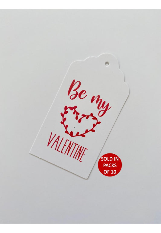 Be My Valentine Tag (Red on White)